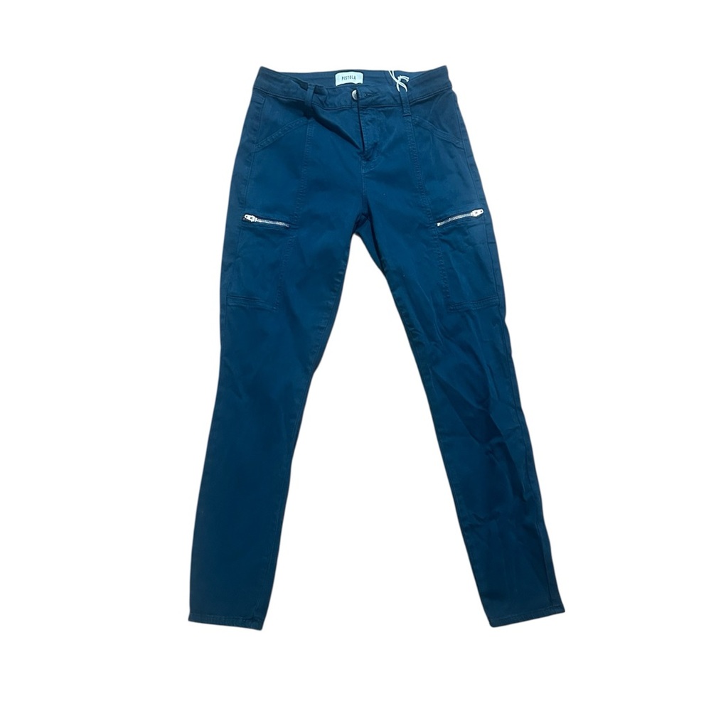 PISTOLA blue cargo ankle length pants with zippers size 26. NWT